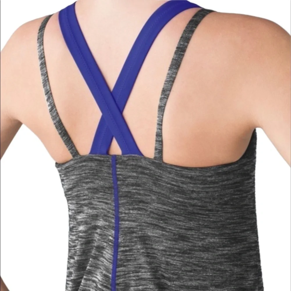 Lululemon Heather Black Iris‎ Purple Run for Gold Tank